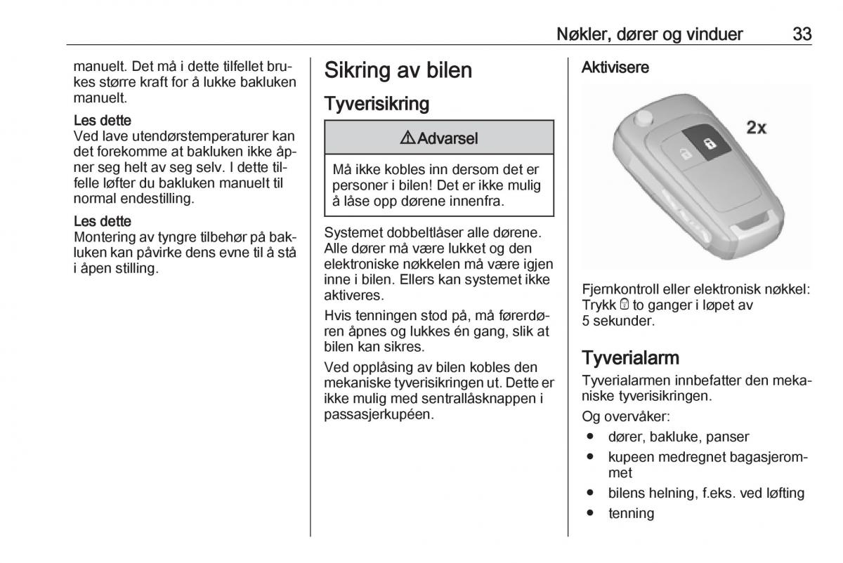 Opel Insignia A bruksanvisningen / page 35