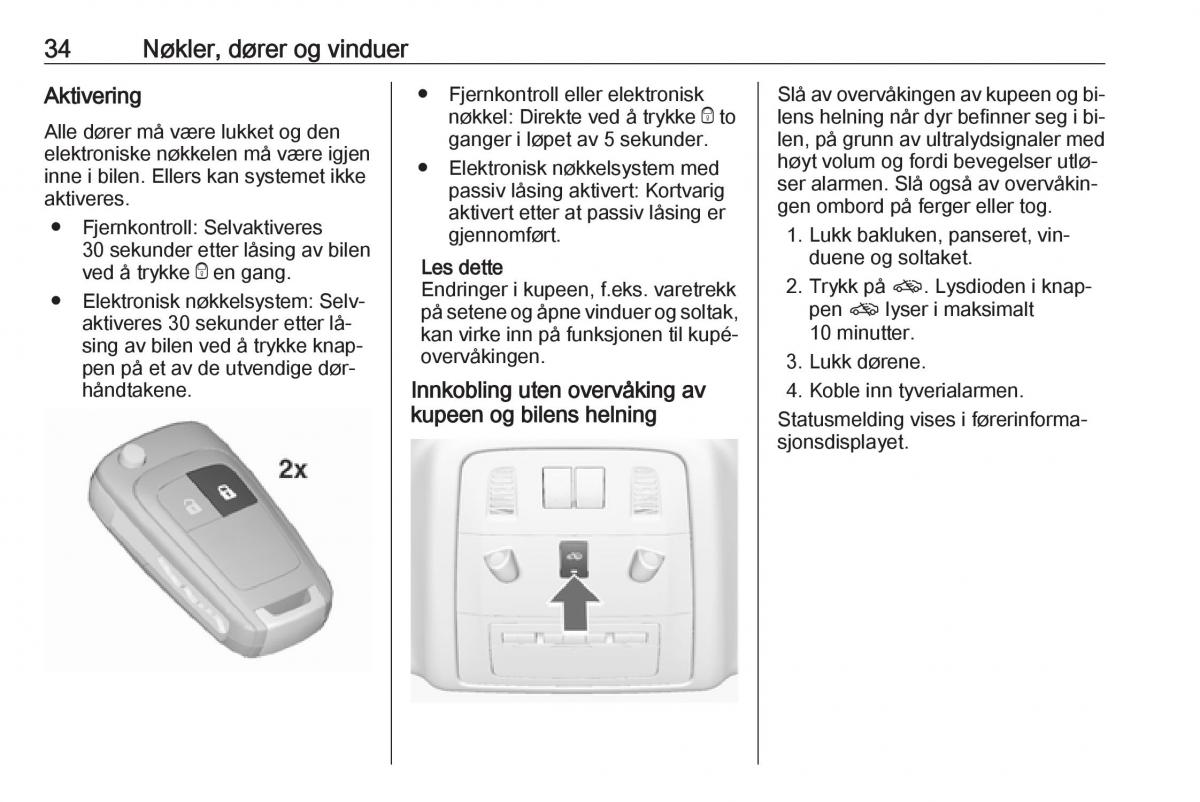 Opel Insignia A bruksanvisningen / page 36