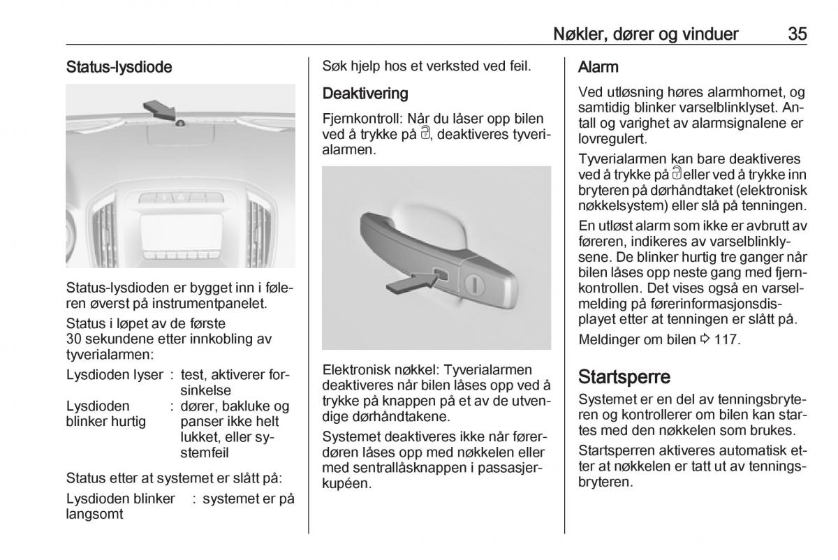 Opel Insignia A bruksanvisningen / page 37