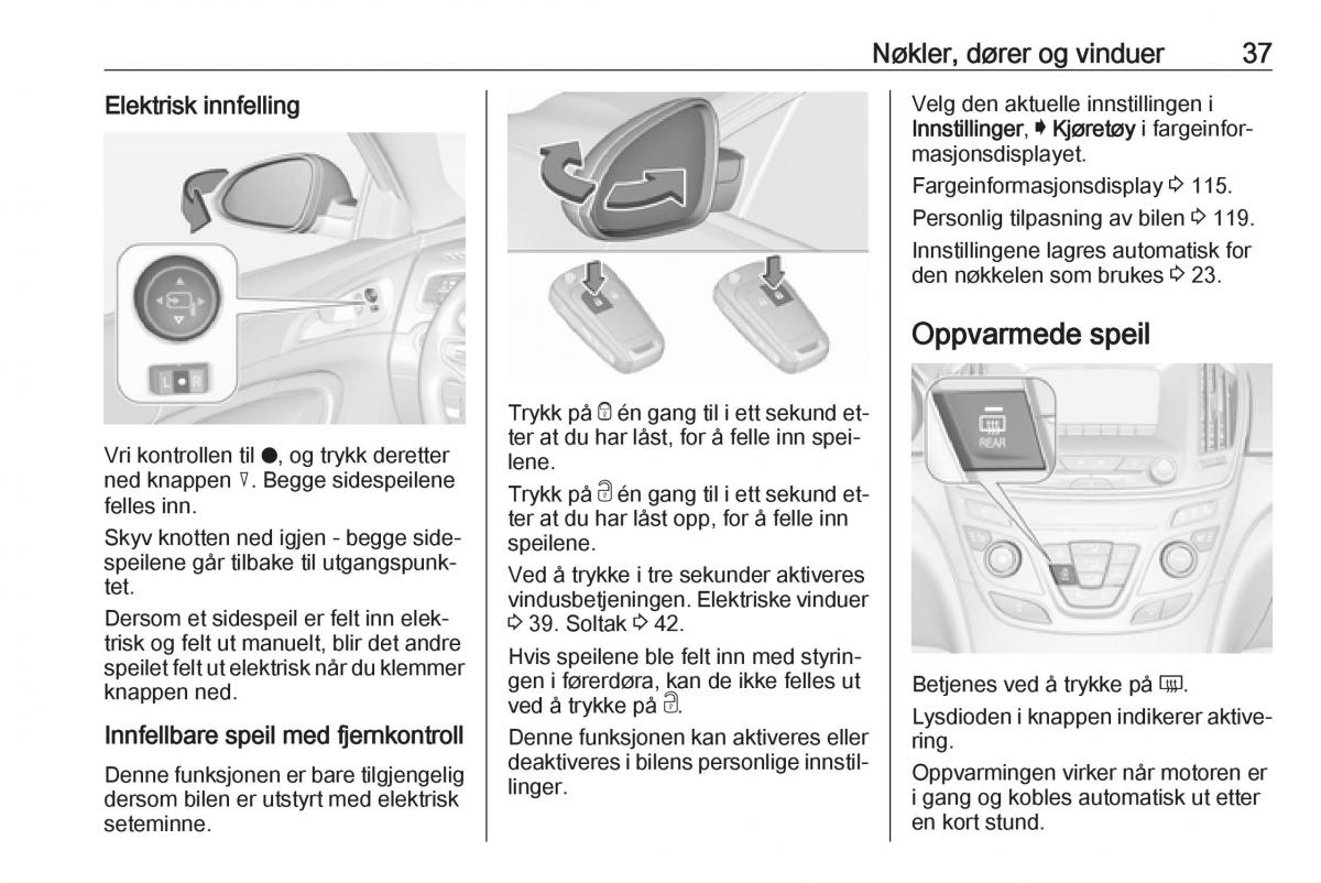 Opel Insignia A bruksanvisningen / page 39