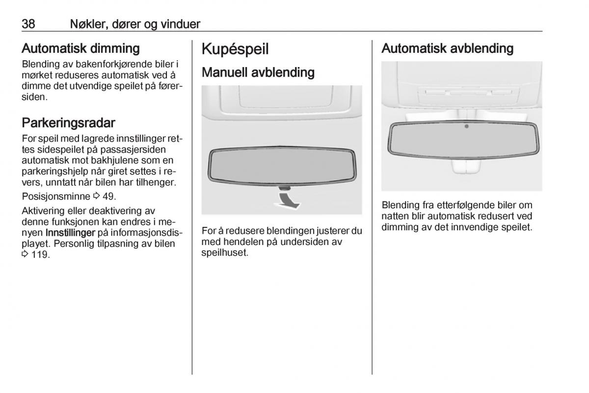 Opel Insignia A bruksanvisningen / page 40