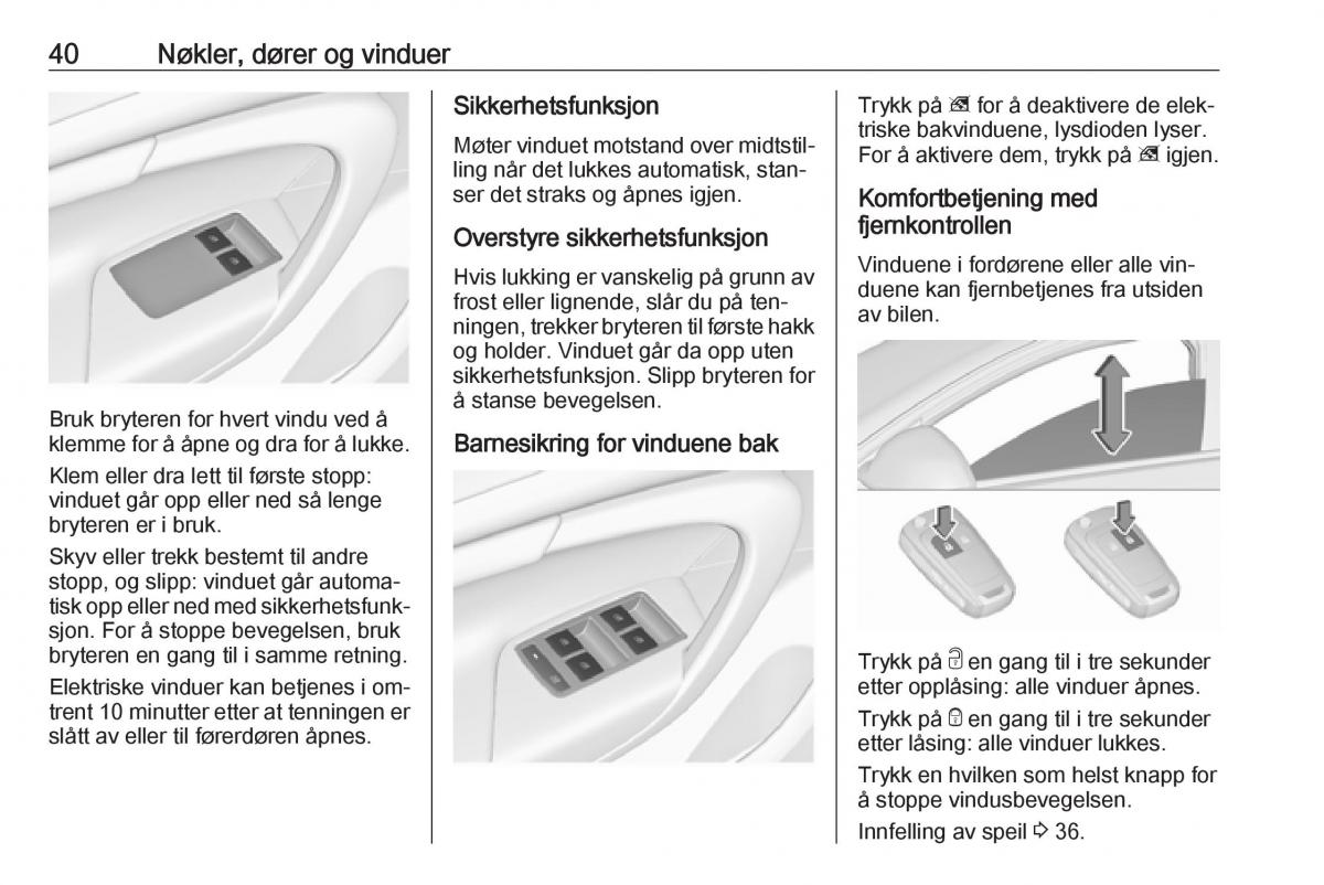 Opel Insignia A bruksanvisningen / page 42