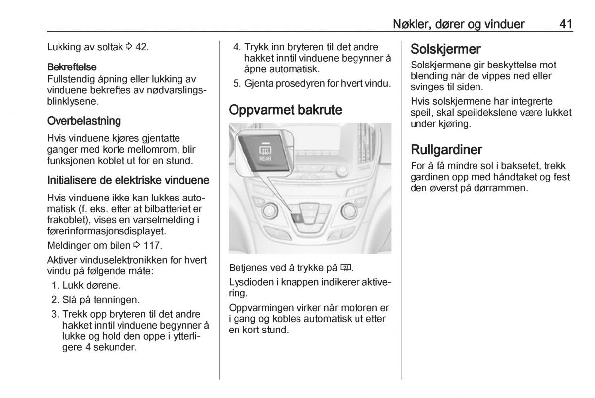 Opel Insignia A bruksanvisningen / page 43