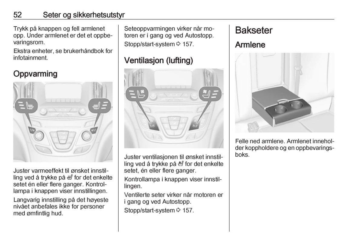 Opel Insignia A bruksanvisningen / page 54