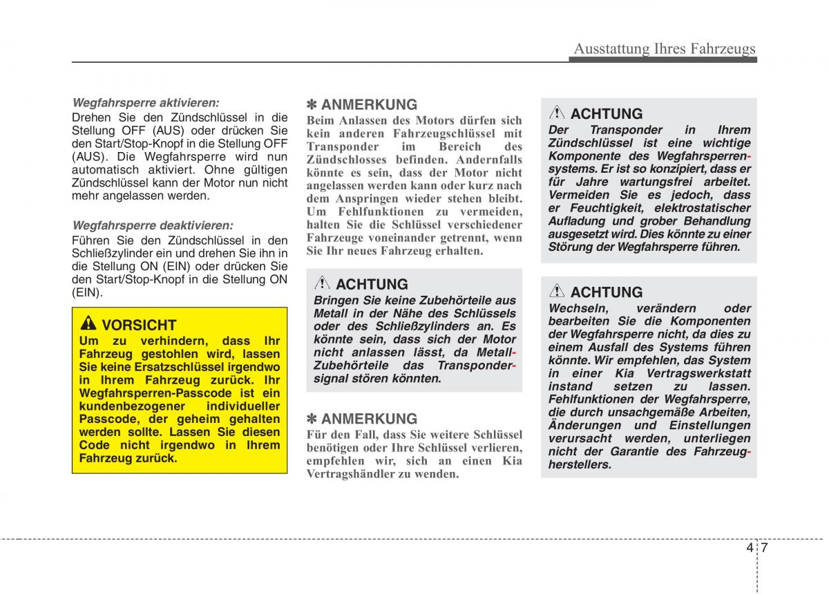 KIA Niro Handbuch / page 119