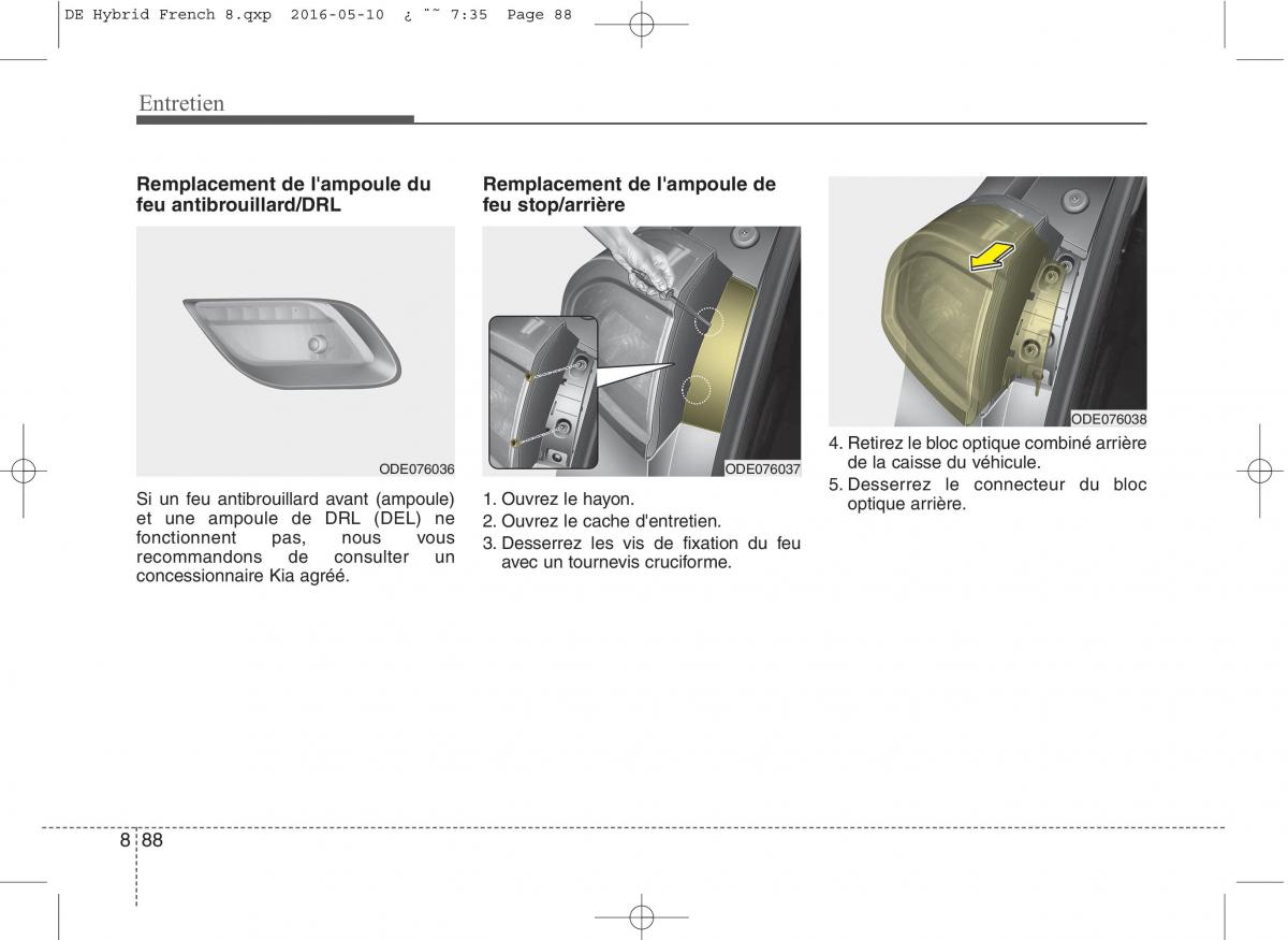 KIA Niro manuel du proprietaire / page 543