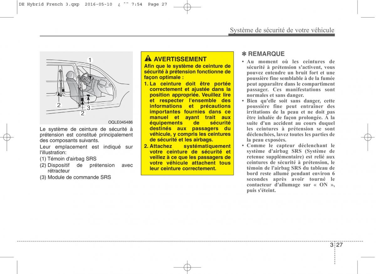 KIA Niro manuel du proprietaire / page 58