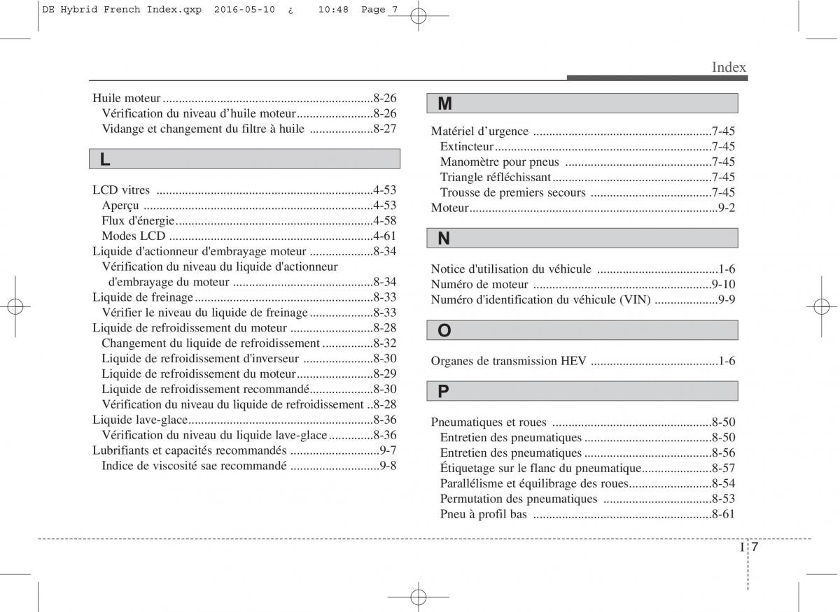 KIA Niro manuel du proprietaire / page 585