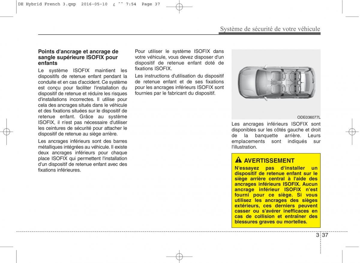 KIA Niro manuel du proprietaire / page 68