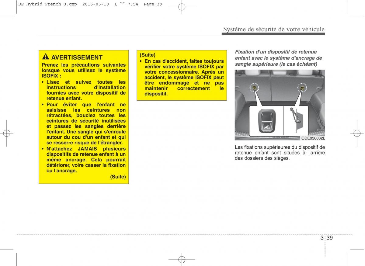 KIA Niro manuel du proprietaire / page 70