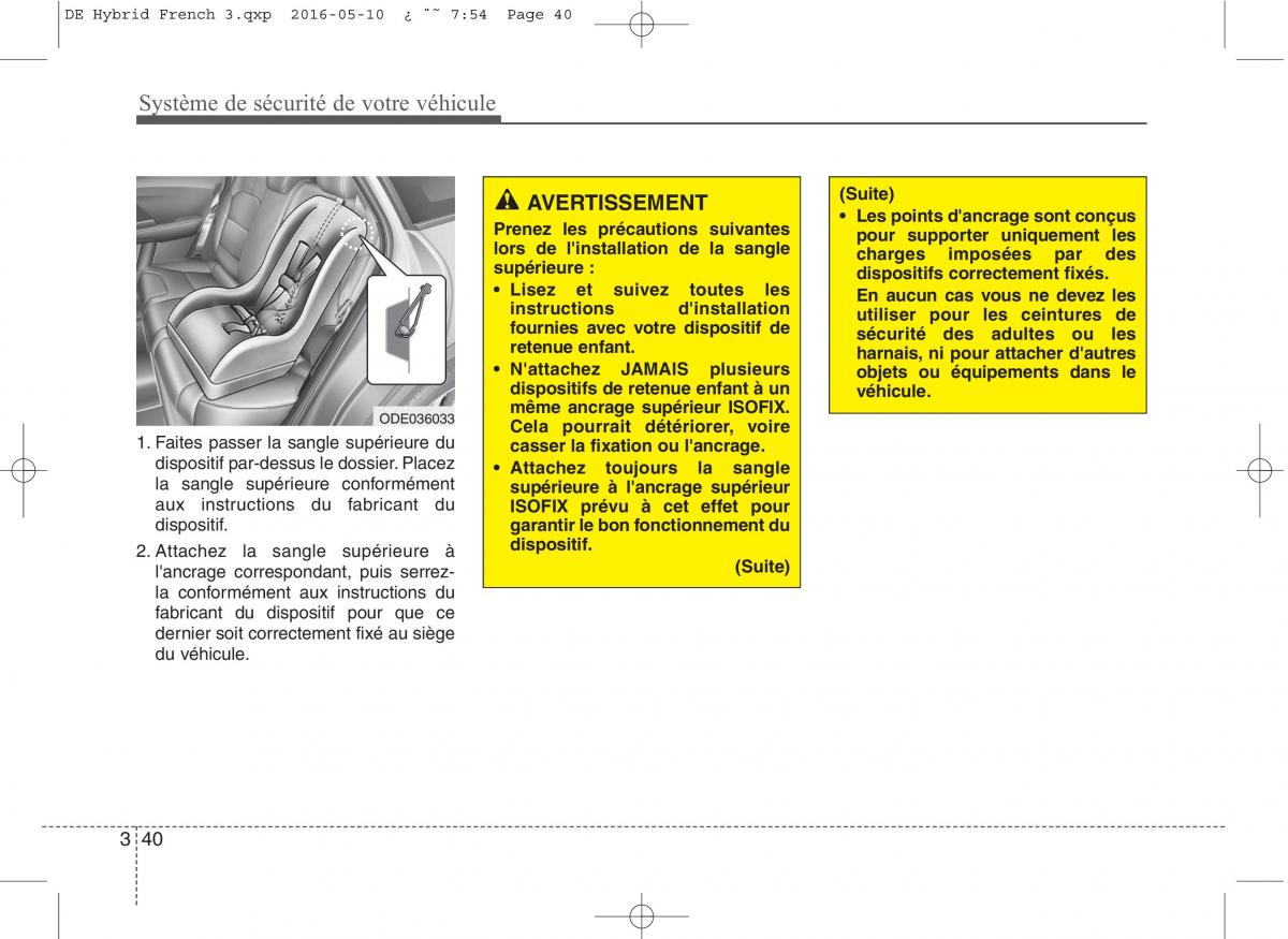 KIA Niro manuel du proprietaire / page 71