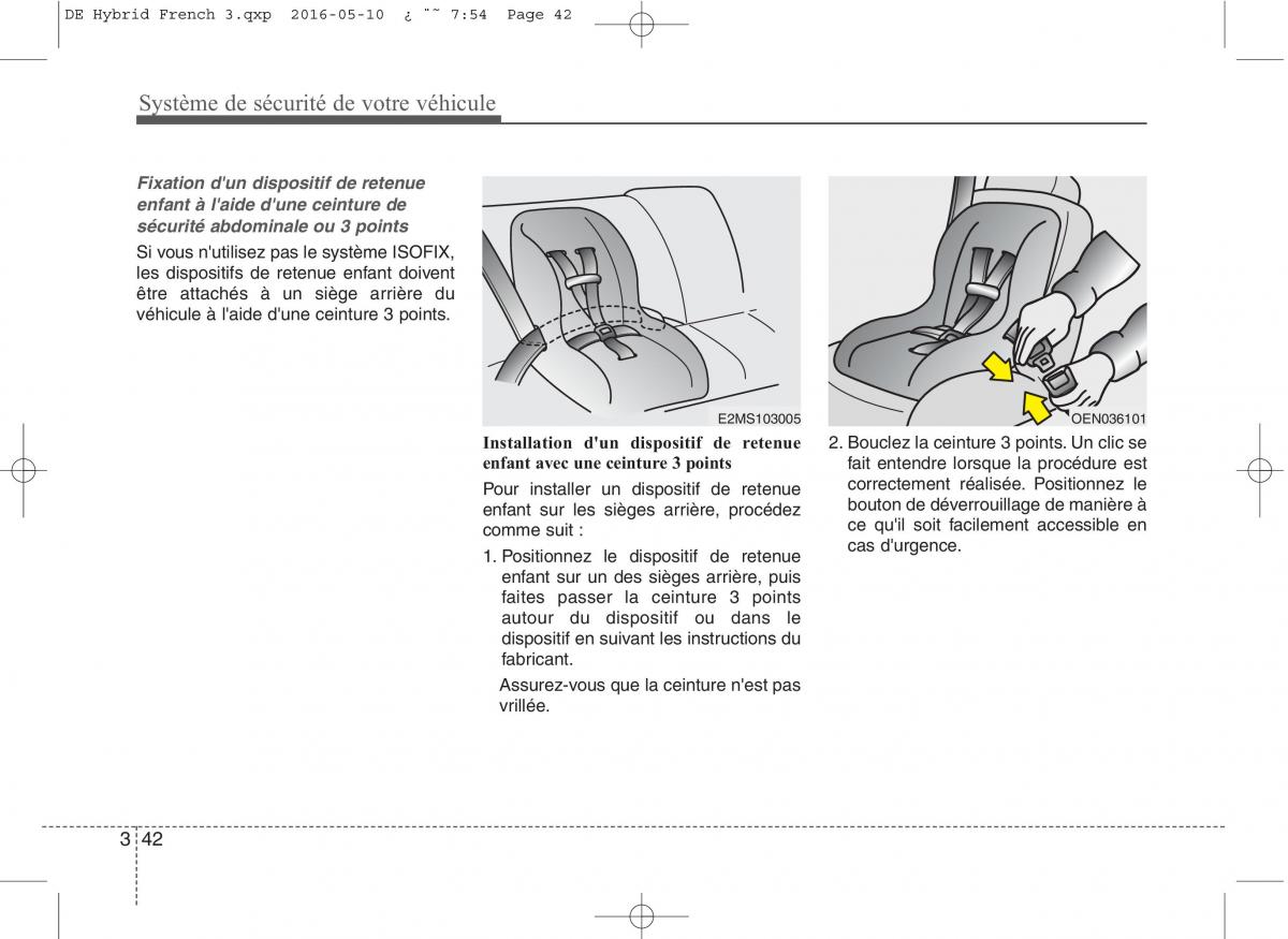 KIA Niro manuel du proprietaire / page 73