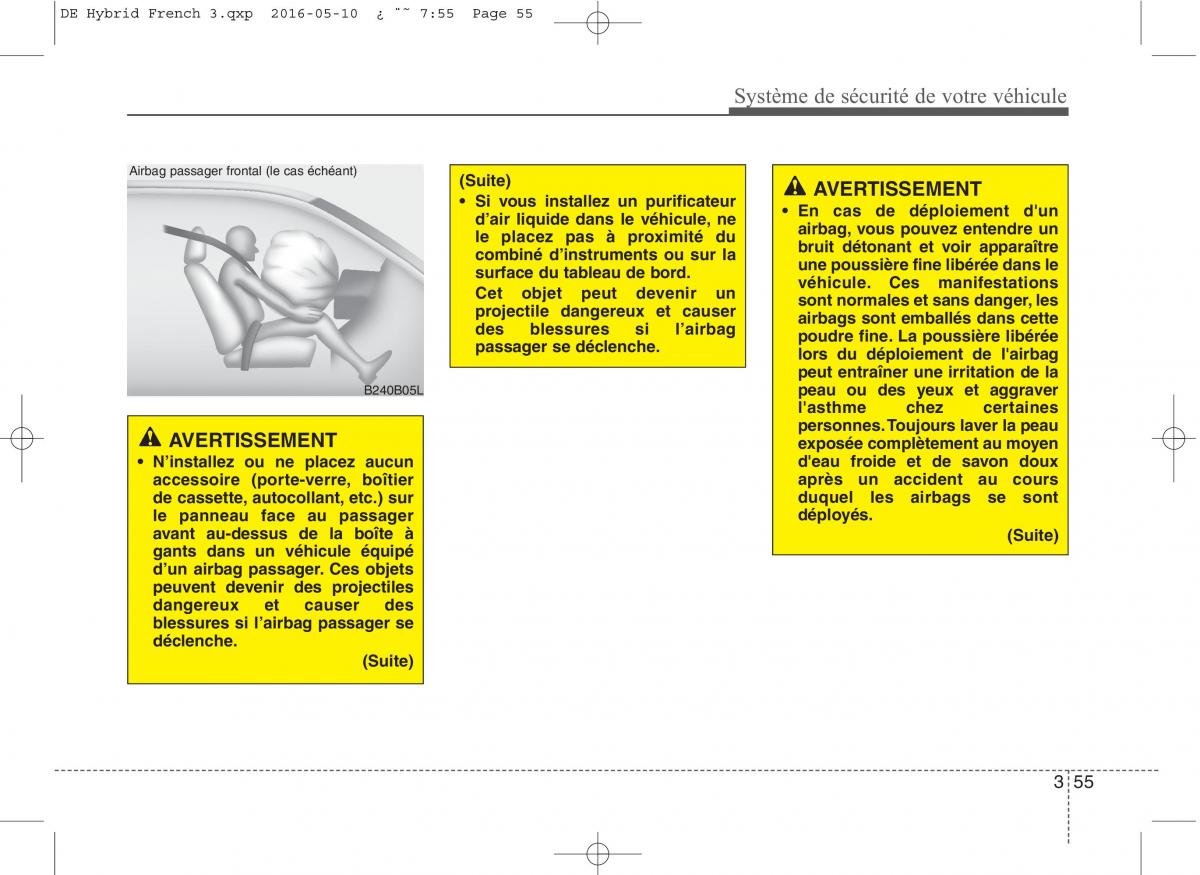 KIA Niro manuel du proprietaire / page 86