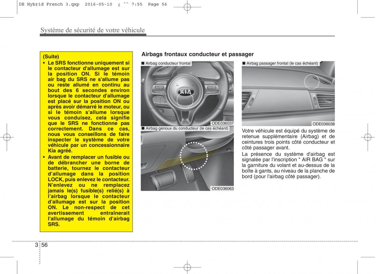 KIA Niro manuel du proprietaire / page 87