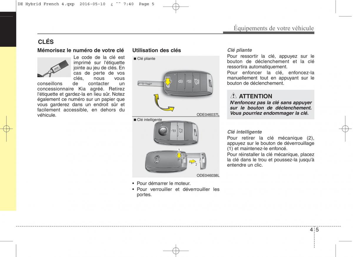 KIA Niro manuel du proprietaire / page 106