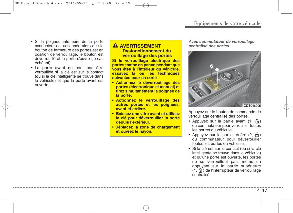 KIA Niro manuel du proprietaire / page 118