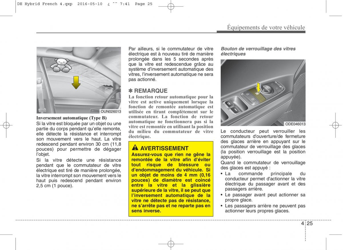 KIA Niro manuel du proprietaire / page 126