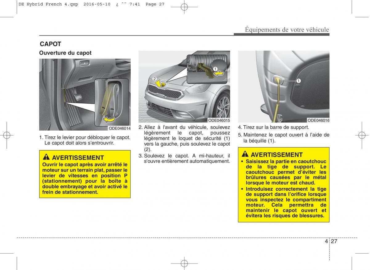 KIA Niro manuel du proprietaire / page 128