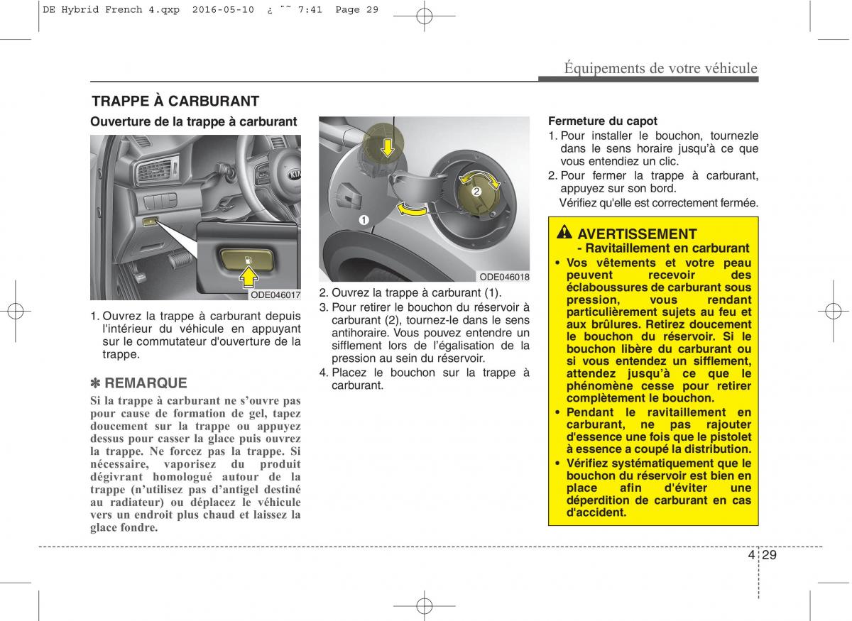 KIA Niro manuel du proprietaire / page 130