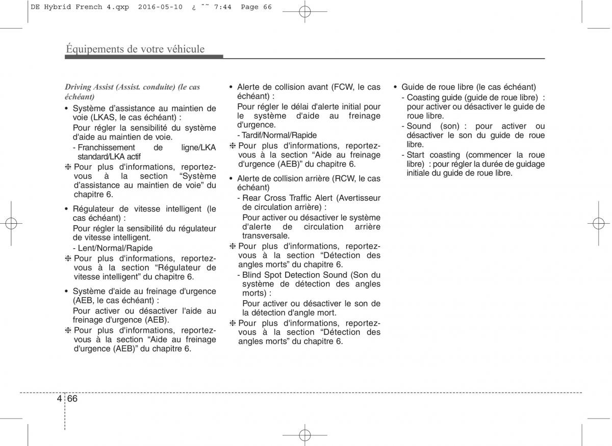 KIA Niro manuel du proprietaire / page 167