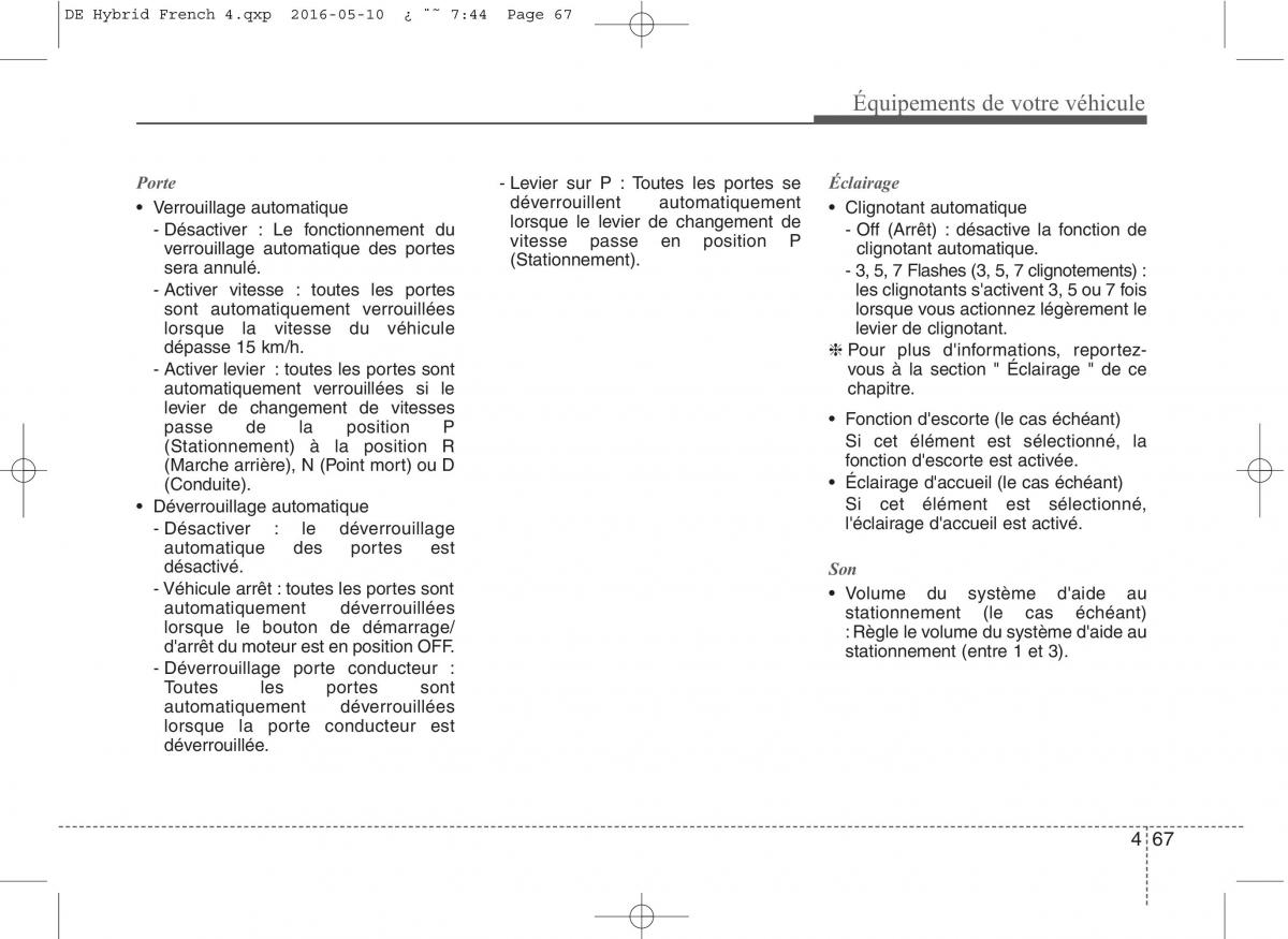 KIA Niro manuel du proprietaire / page 168