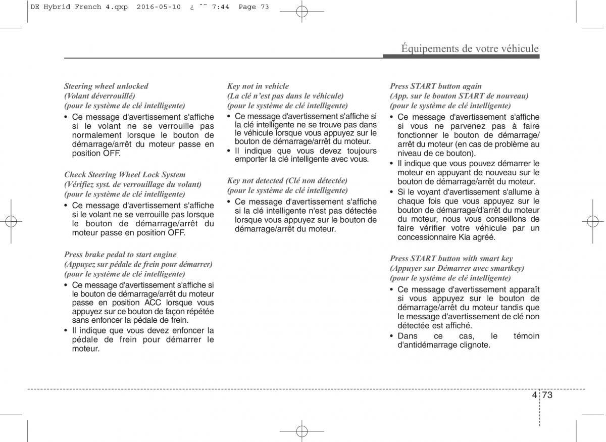 KIA Niro manuel du proprietaire / page 174