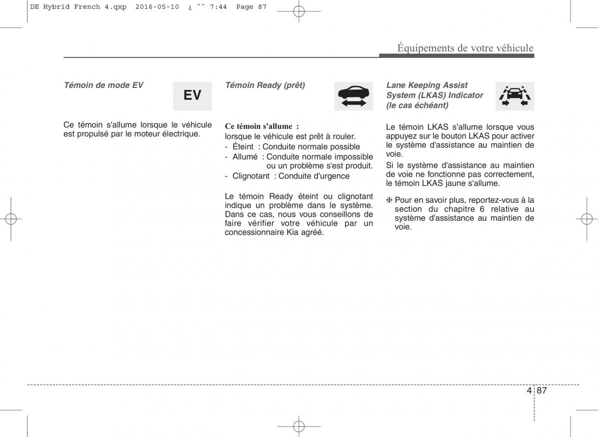 KIA Niro manuel du proprietaire / page 188