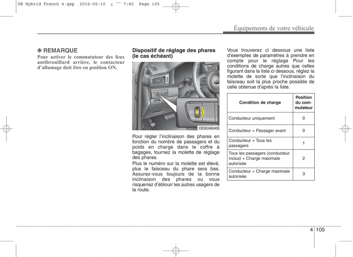 KIA Niro manuel du proprietaire / page 206