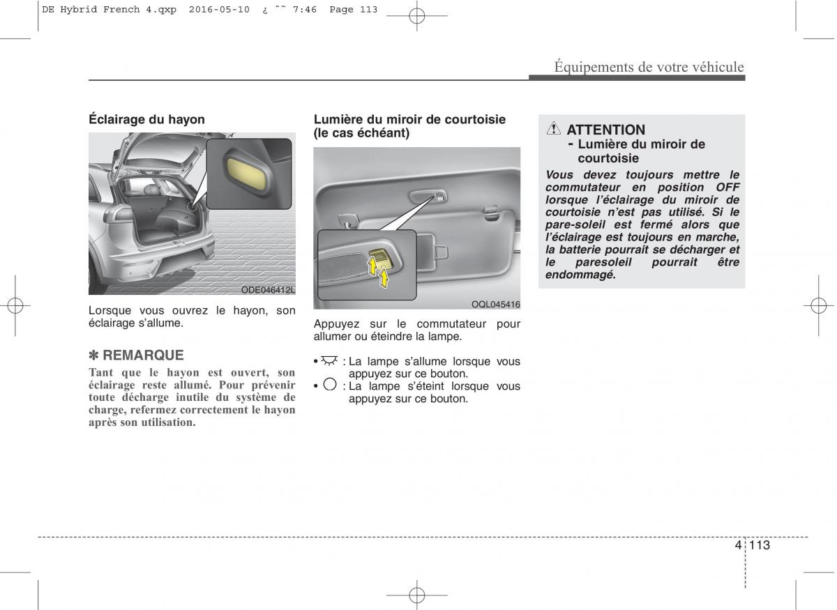 KIA Niro manuel du proprietaire / page 214