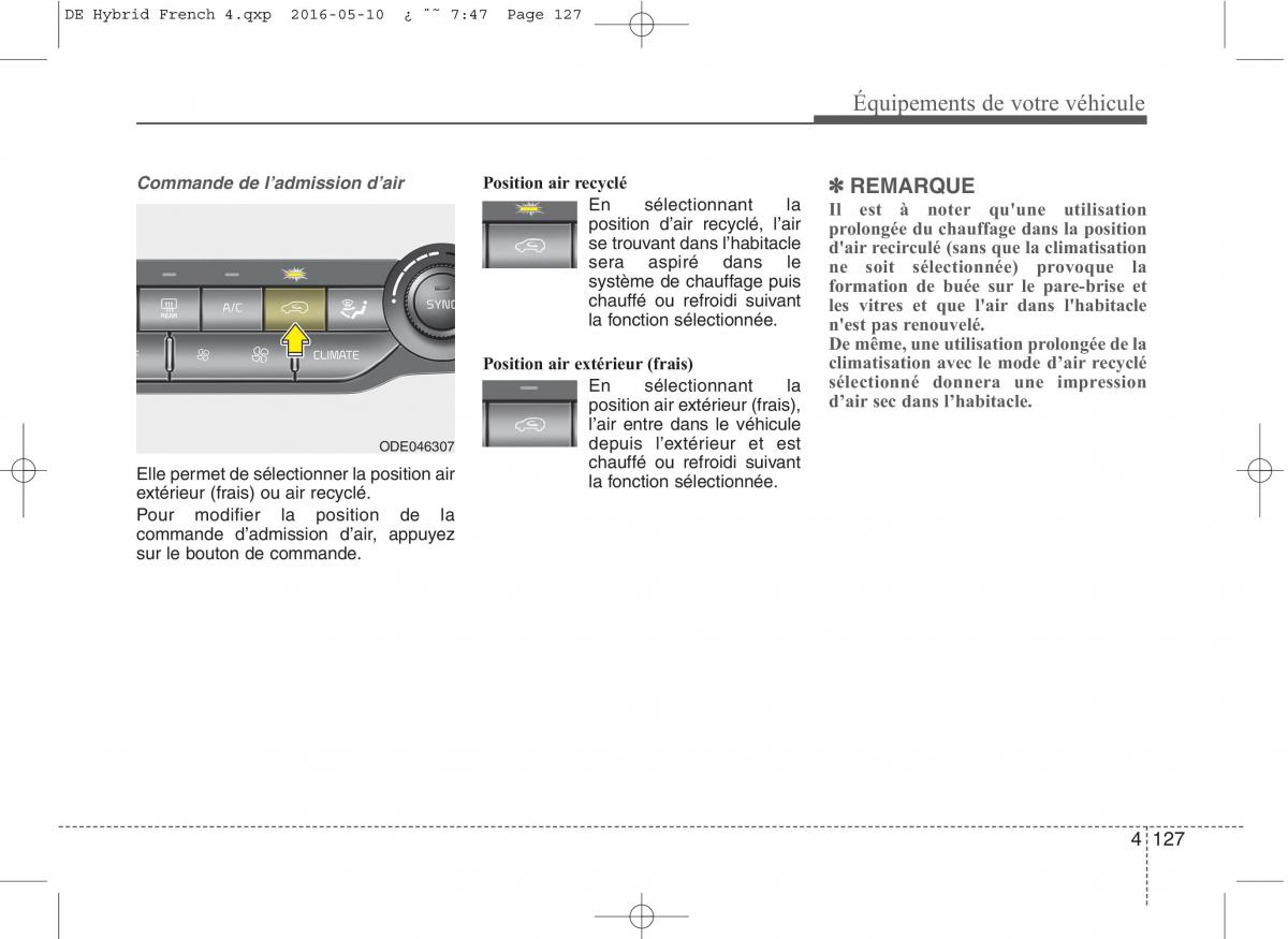 KIA Niro manuel du proprietaire / page 228