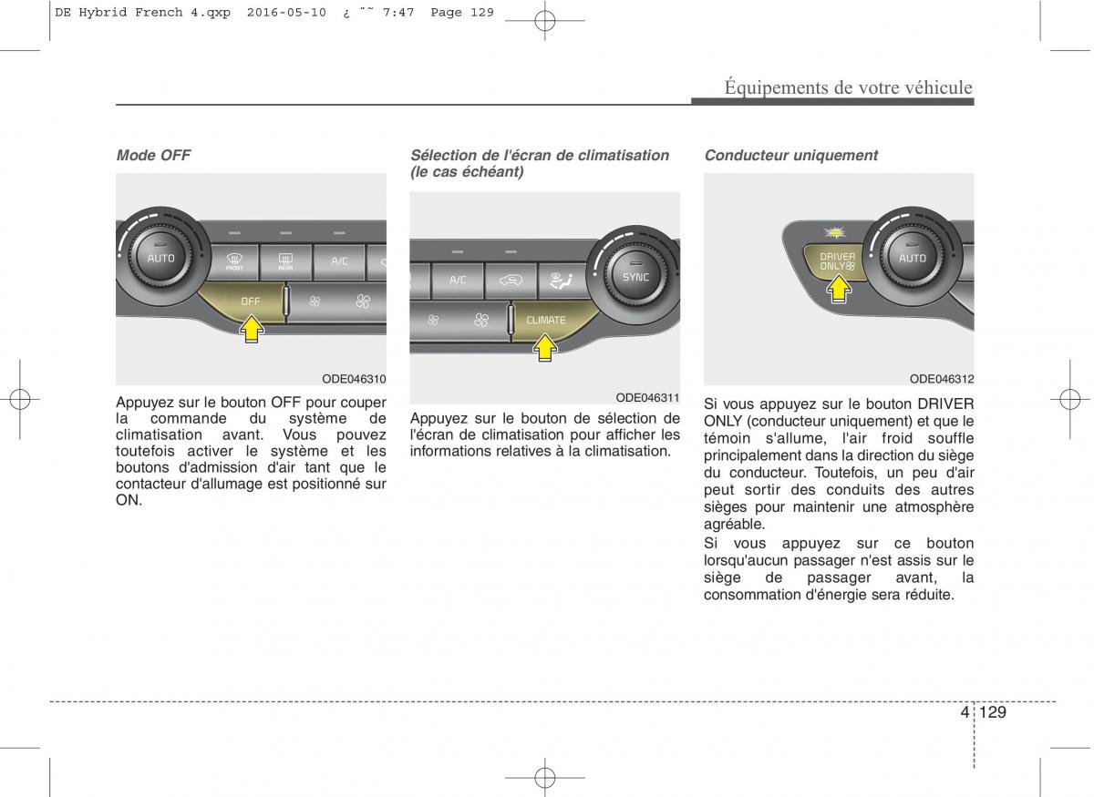 KIA Niro manuel du proprietaire / page 230