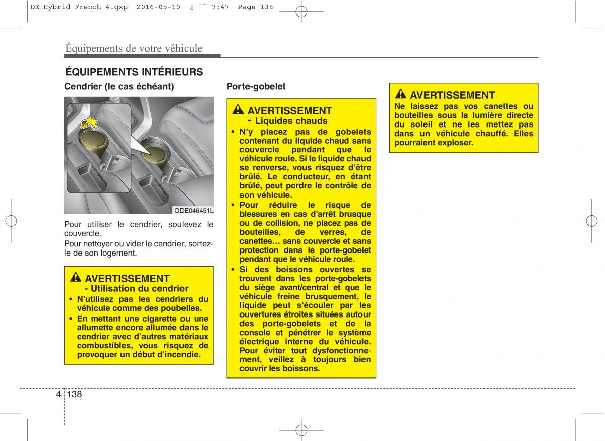 KIA Niro manuel du proprietaire / page 239