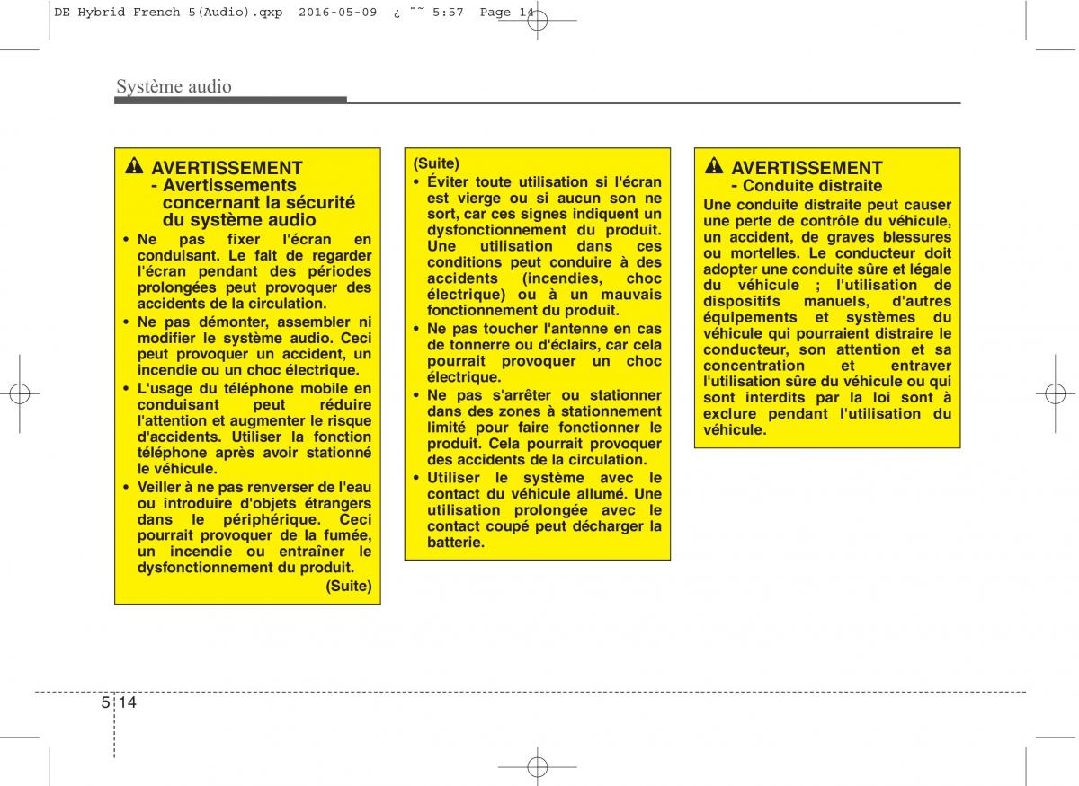 KIA Niro manuel du proprietaire / page 267