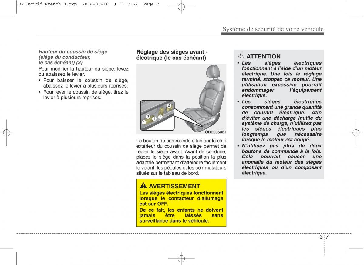 KIA Niro manuel du proprietaire / page 38