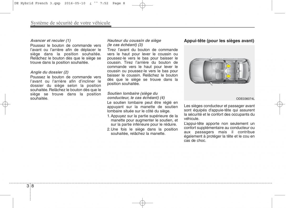 KIA Niro manuel du proprietaire / page 39