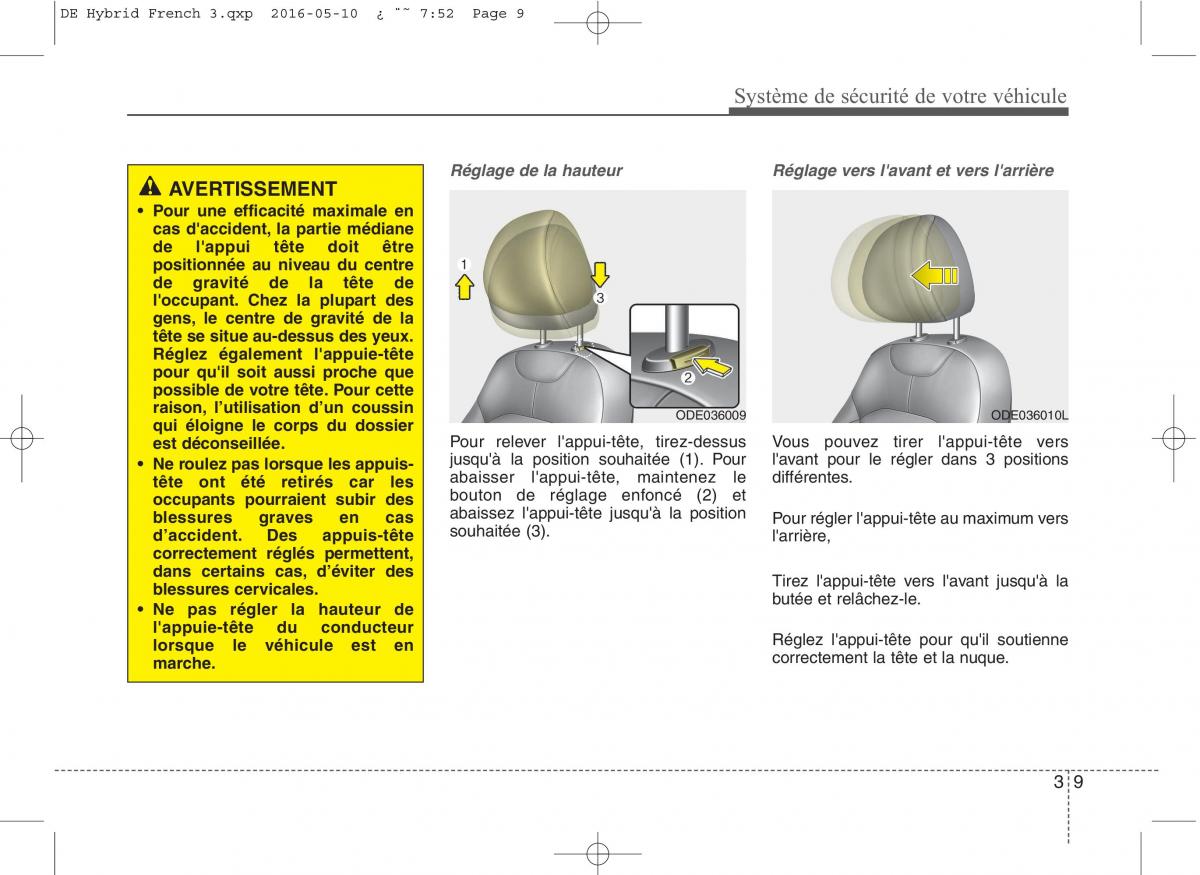 KIA Niro manuel du proprietaire / page 40