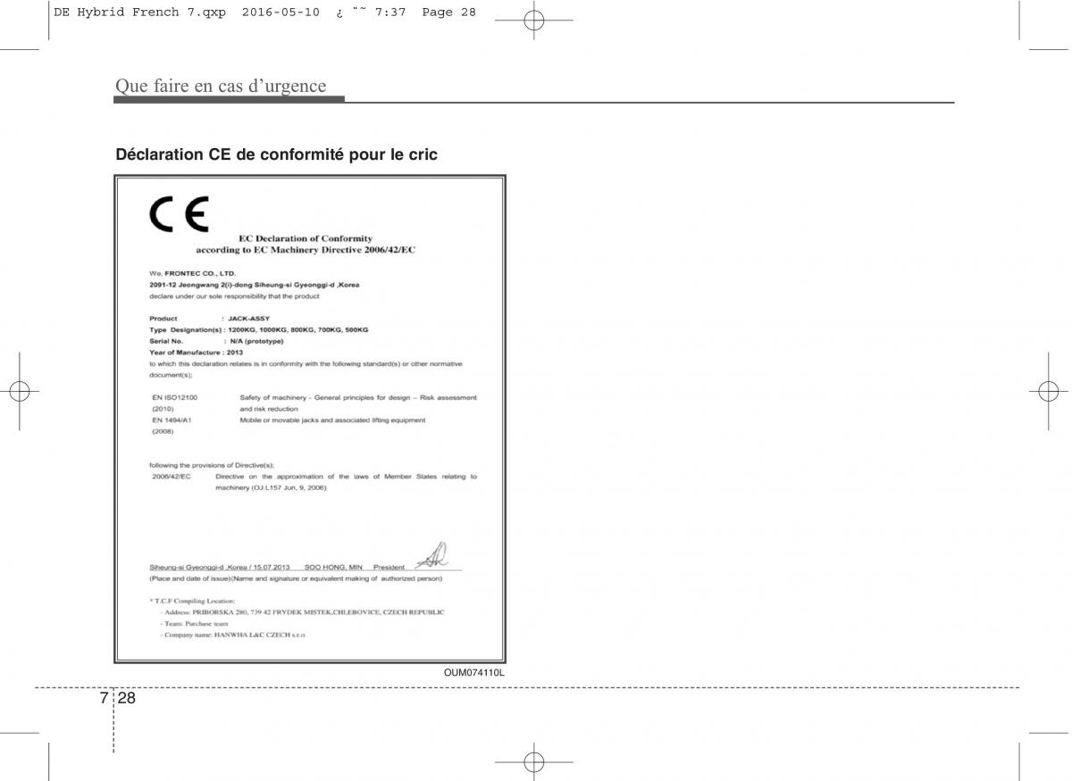 KIA Niro manuel du proprietaire / page 438