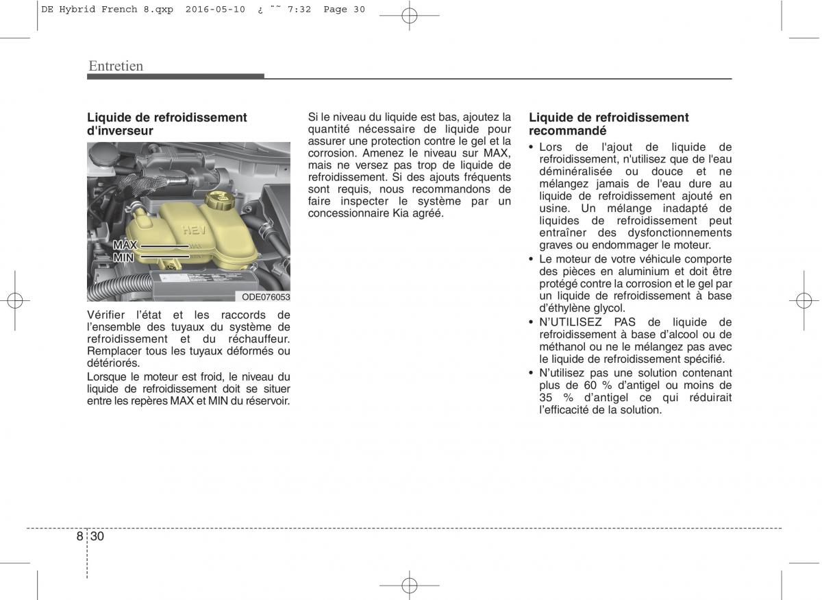 KIA Niro manuel du proprietaire / page 485