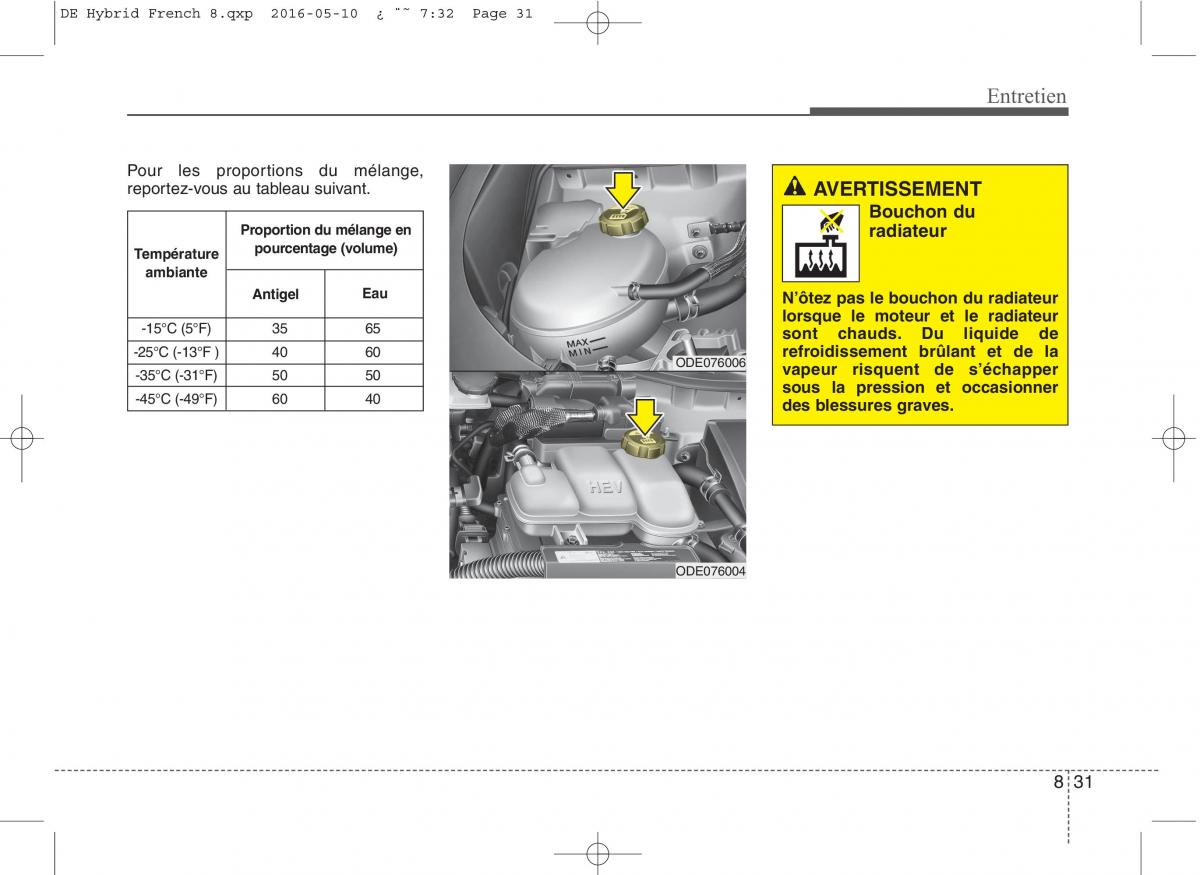 KIA Niro manuel du proprietaire / page 486