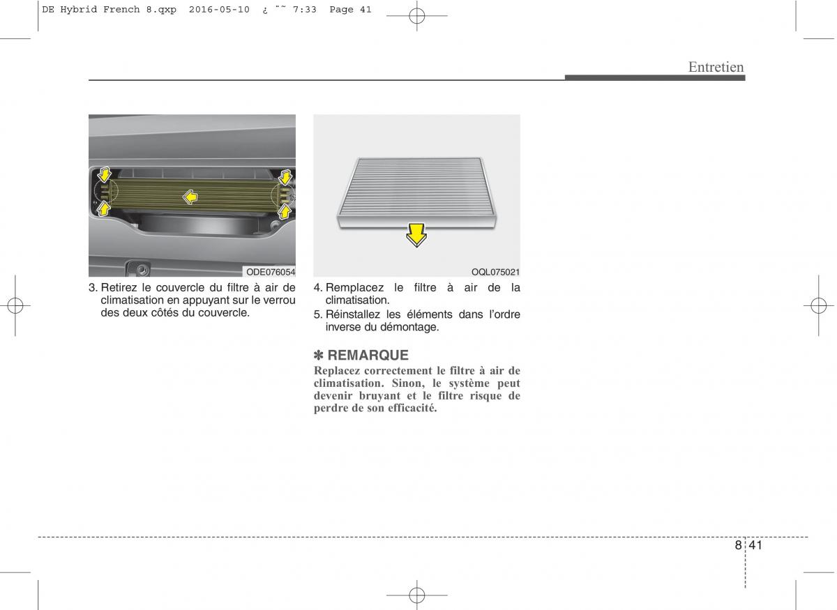 KIA Niro manuel du proprietaire / page 496