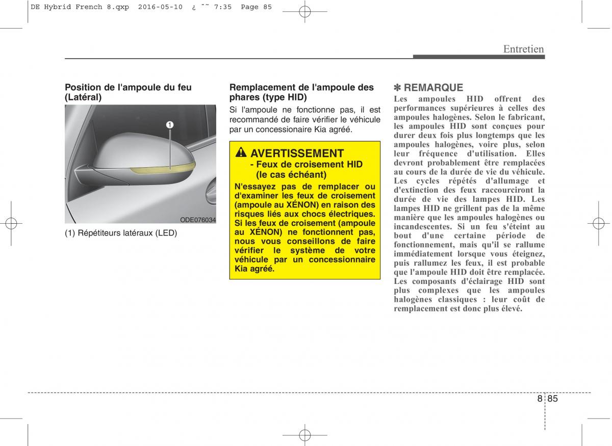 KIA Niro manuel du proprietaire / page 540