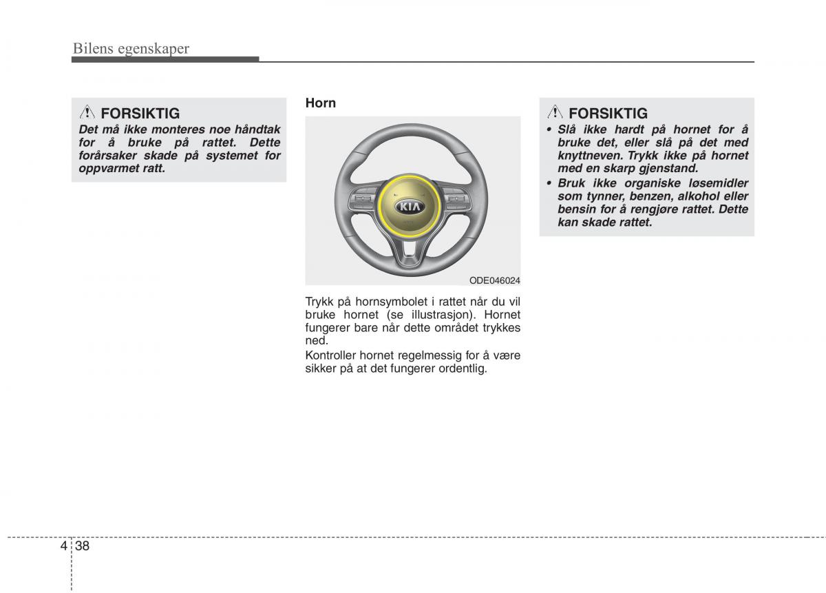 KIA Niro bruksanvisningen / page 133