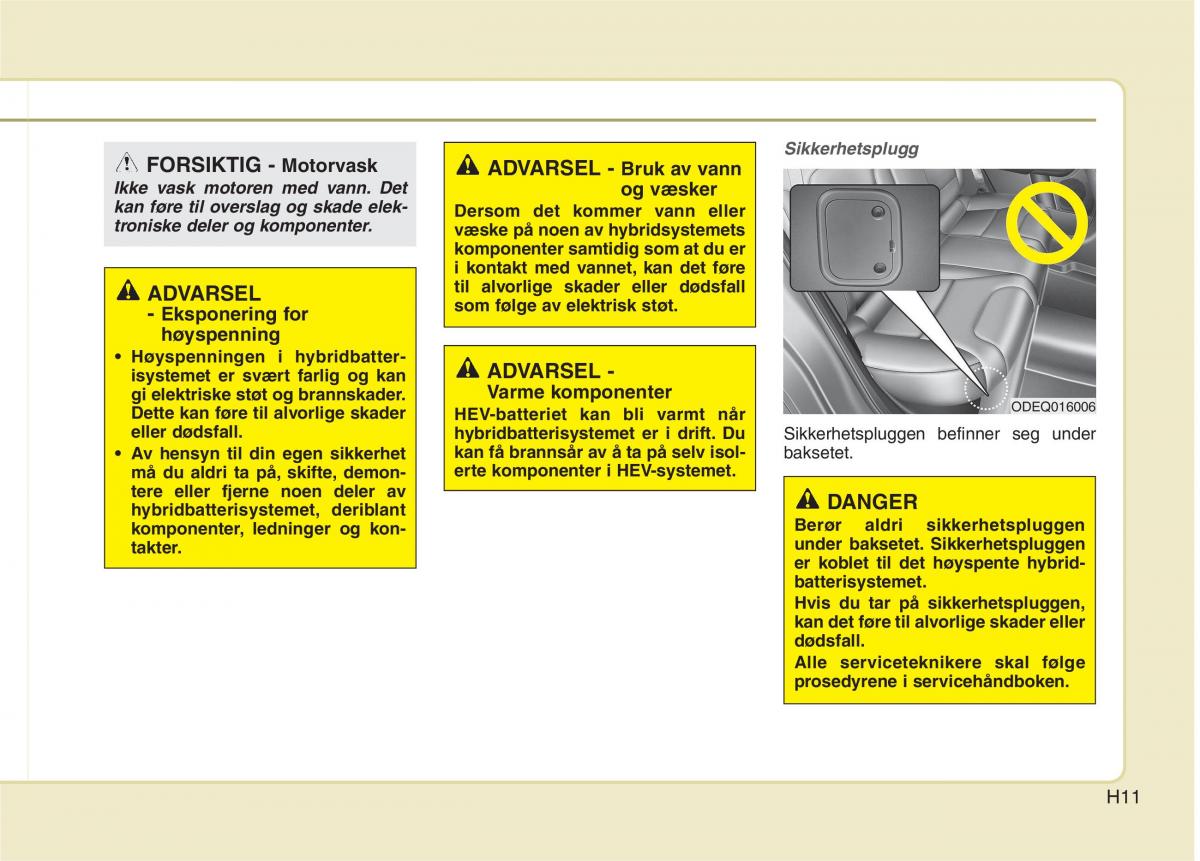 KIA Niro bruksanvisningen / page 14