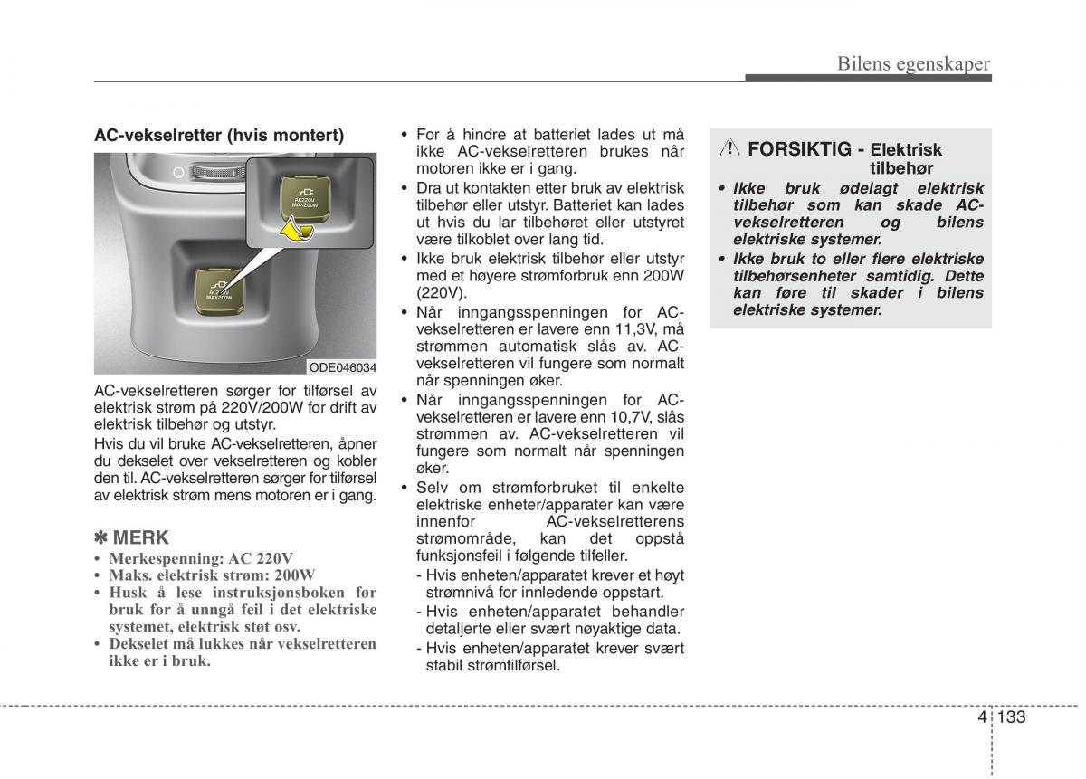 KIA Niro bruksanvisningen / page 228