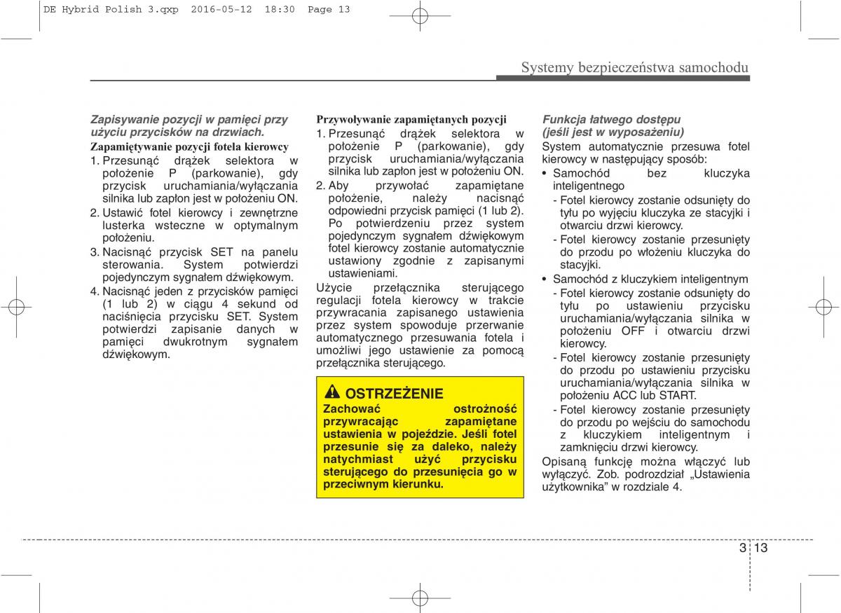 KIA Niro instrukcja obslugi / page 46