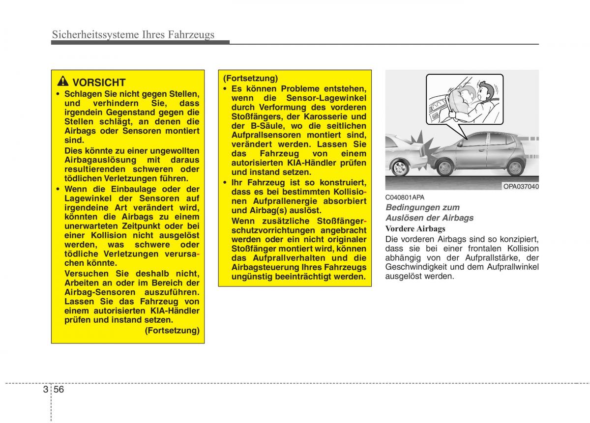 KIA Picanto I 1 Handbuch / page 73