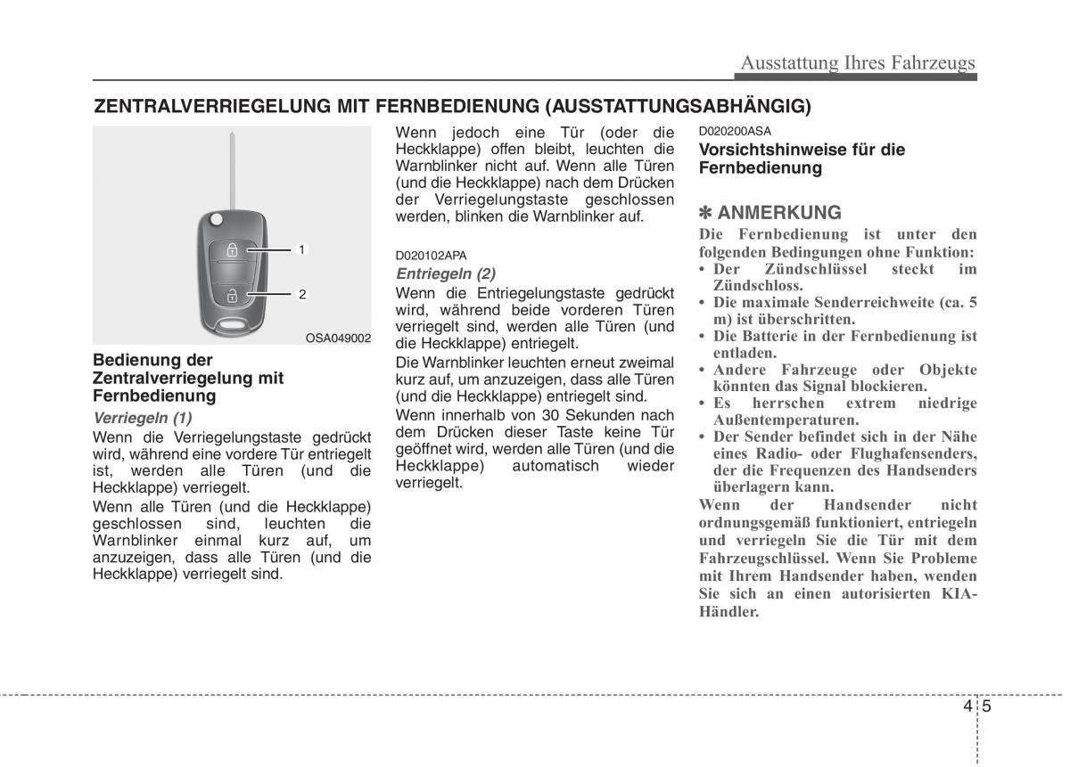 KIA Picanto I 1 Handbuch / page 85