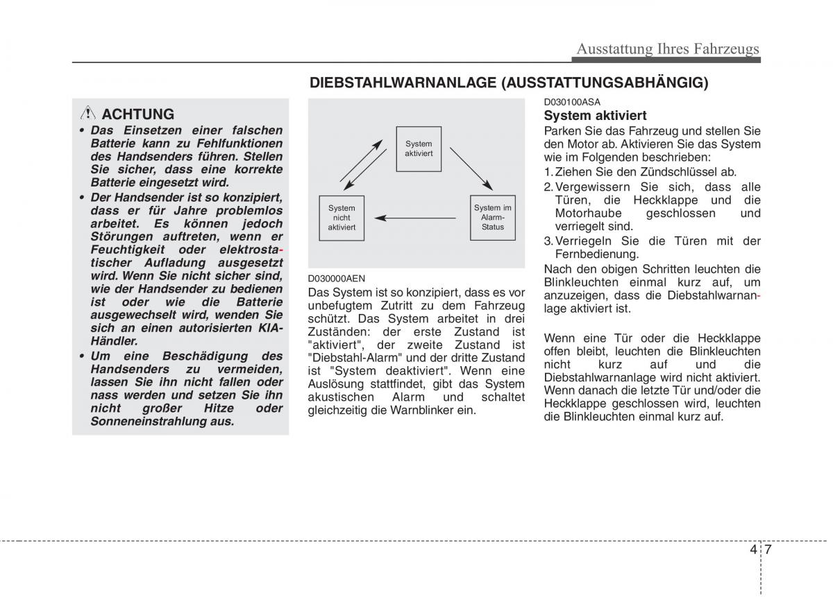 KIA Picanto I 1 Handbuch / page 87