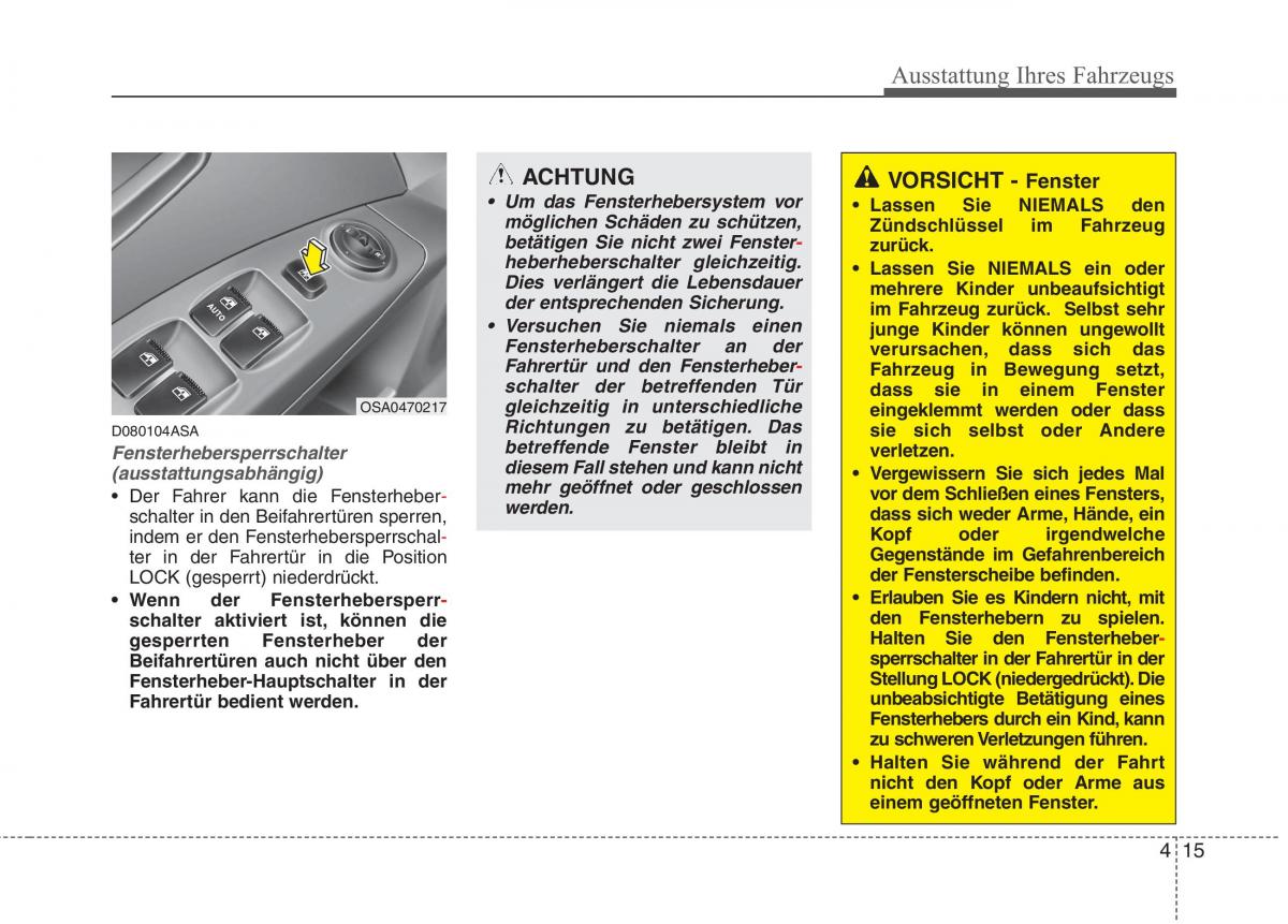 KIA Picanto I 1 Handbuch / page 95