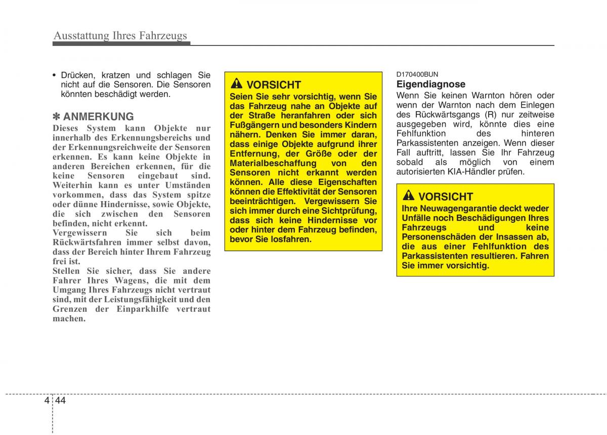 KIA Picanto I 1 Handbuch / page 124